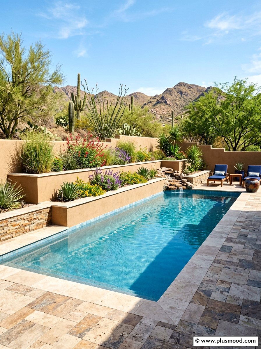 Arizona Raised Planter Pool - 25 pool landscaping ideas for Arizona homes