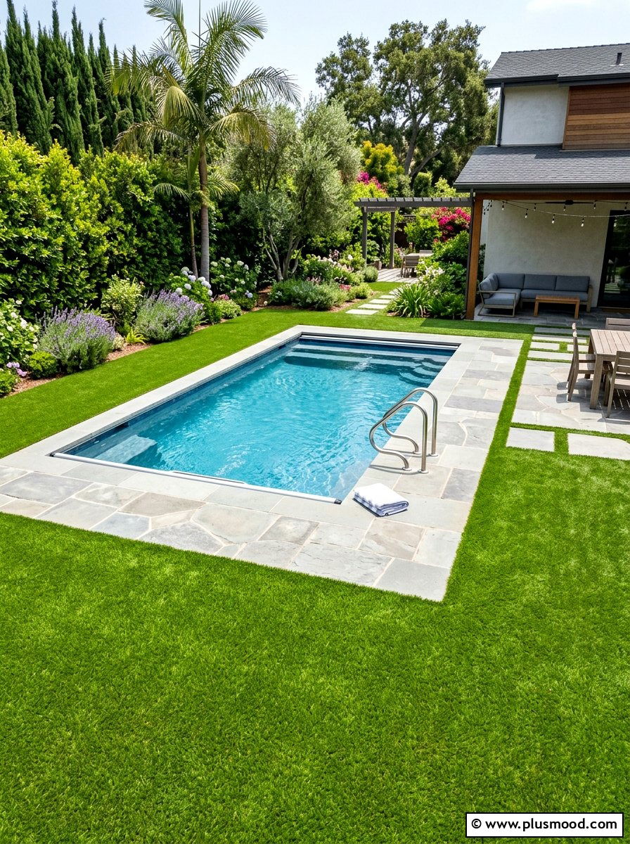 Artificial Grass Around Endless Pool - 25 pool landscaping ideas for endless pools