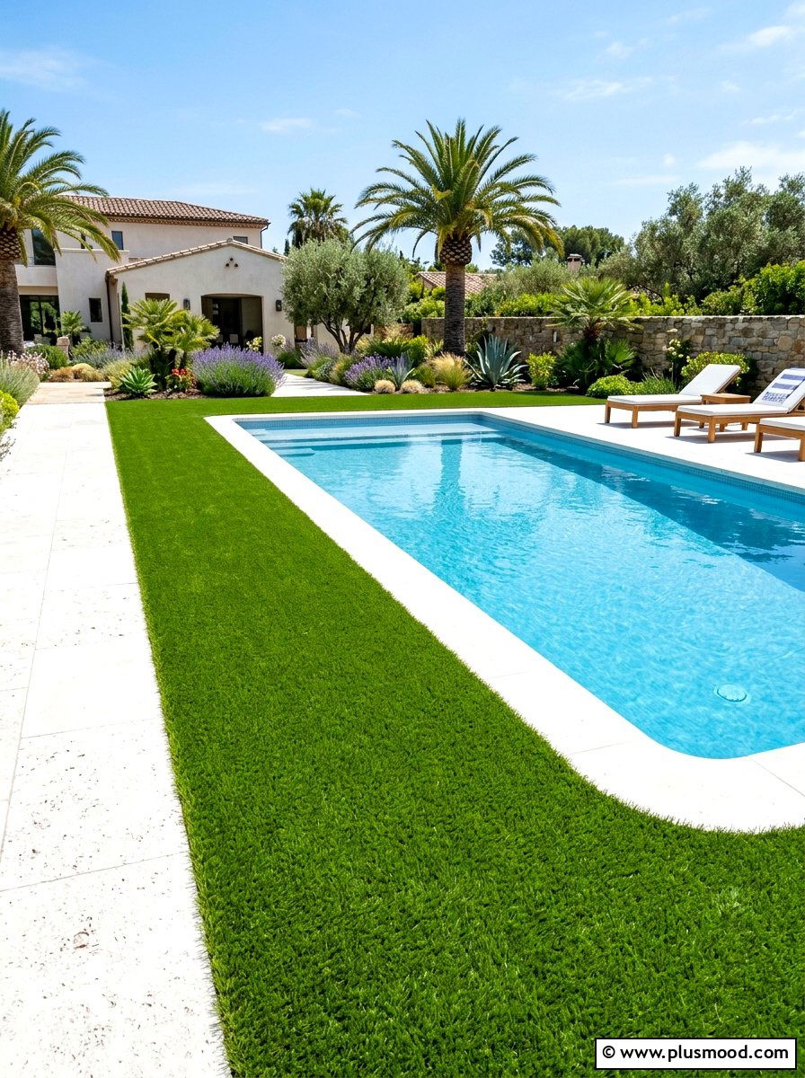 Artificial Grass Around Pool - 25 Pool Landscaping Ideas