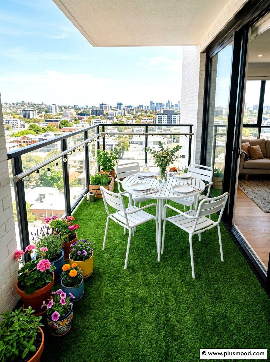Artificial Grass Balcony - 25 summer balcony entertaining ideas