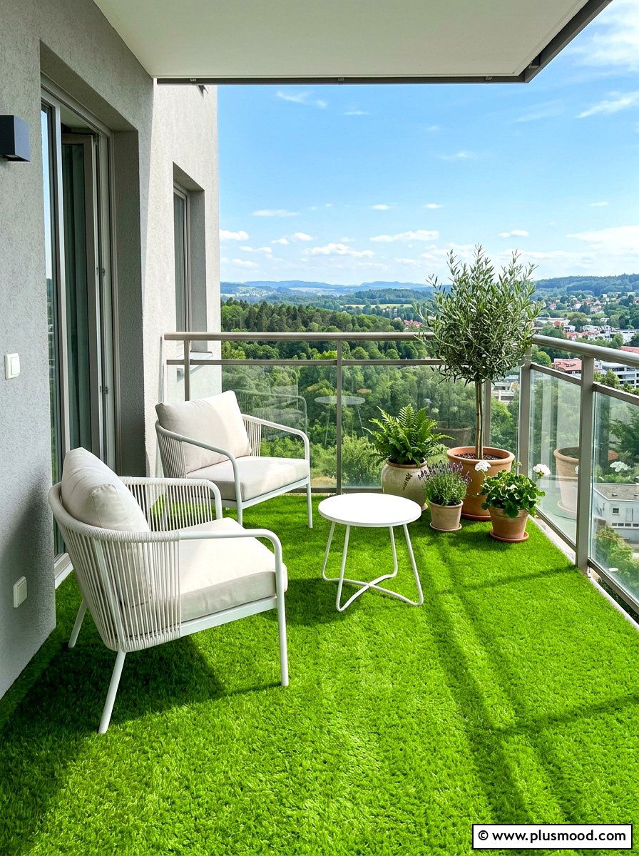 Artificial Grass Balcony Floor - 25 summer apartment patio ideas