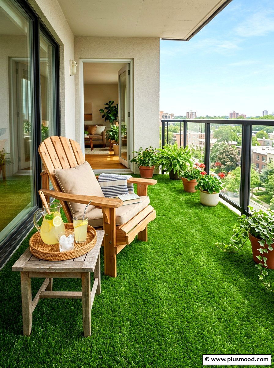 Artificial Grass Balcony Turf - 25 summer cozy apartment patio ideas
