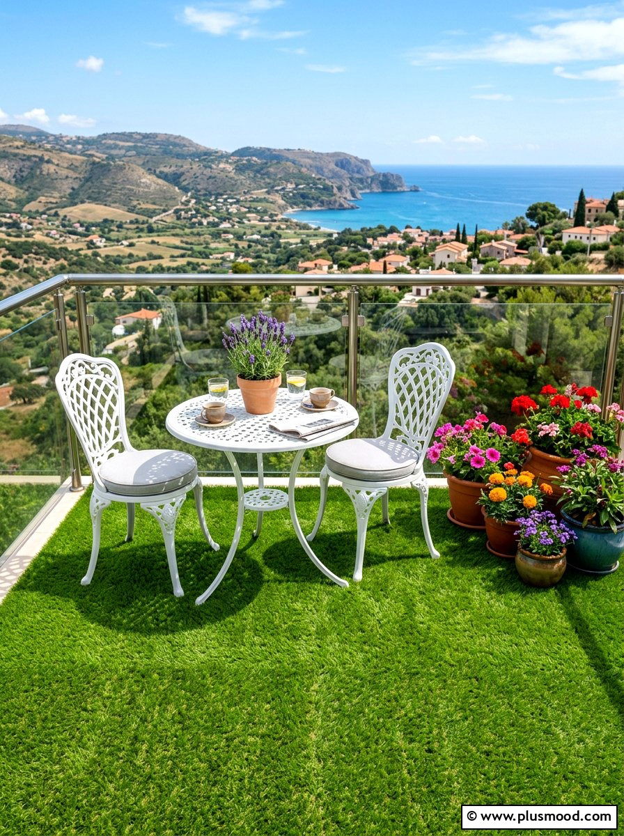 Artificial Grass Flooring - 25 summer balcony patio ideas
