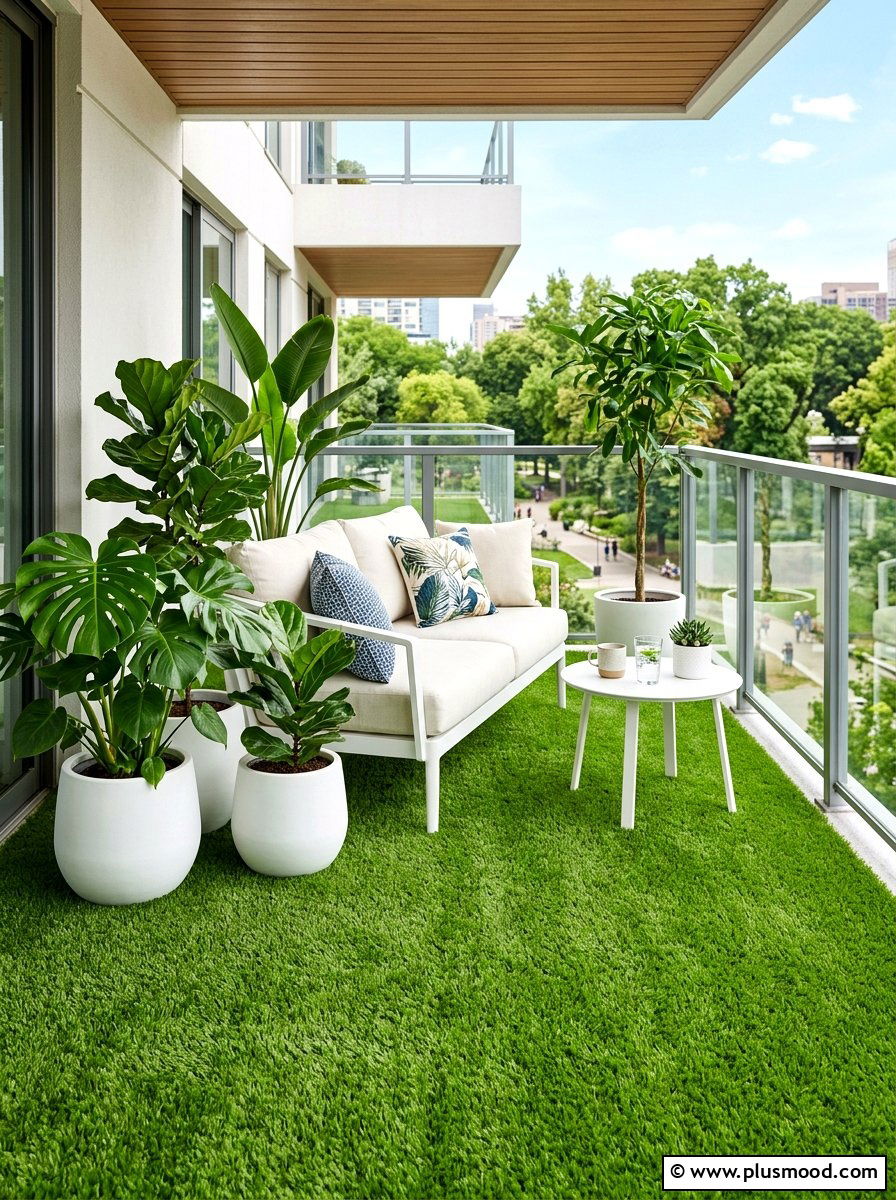 Artificial Grass For Balcony Floor - 25 summer balcony garden ideas