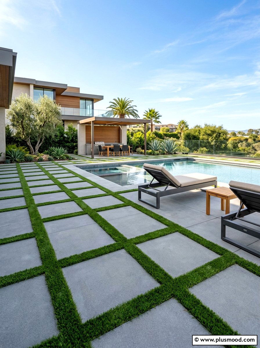 Artificial Grass Turf Inlay - 25 pool landscaping ideas for Florida homes