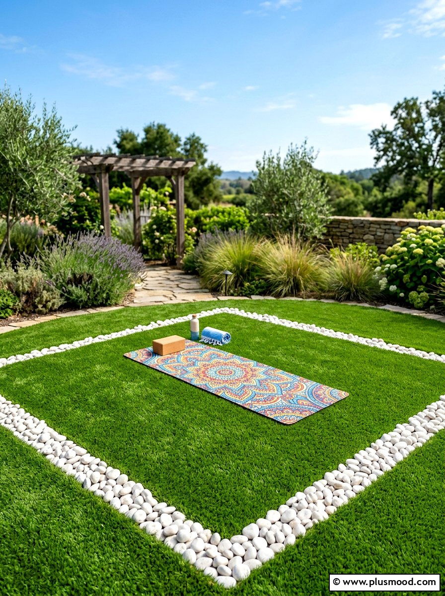 Artificial Grass Yoga Patch - 25 small backyard ideas with yoga space