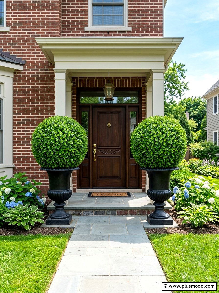 Artificial Silk Topiary - 25 summer topiary ideas for front entry