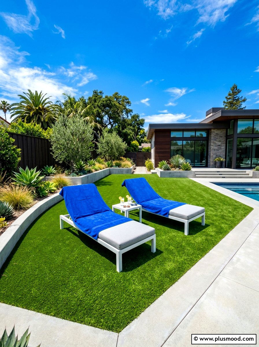 Artificial Turf Lounge - 25 summer backyard ideas for small spaces
