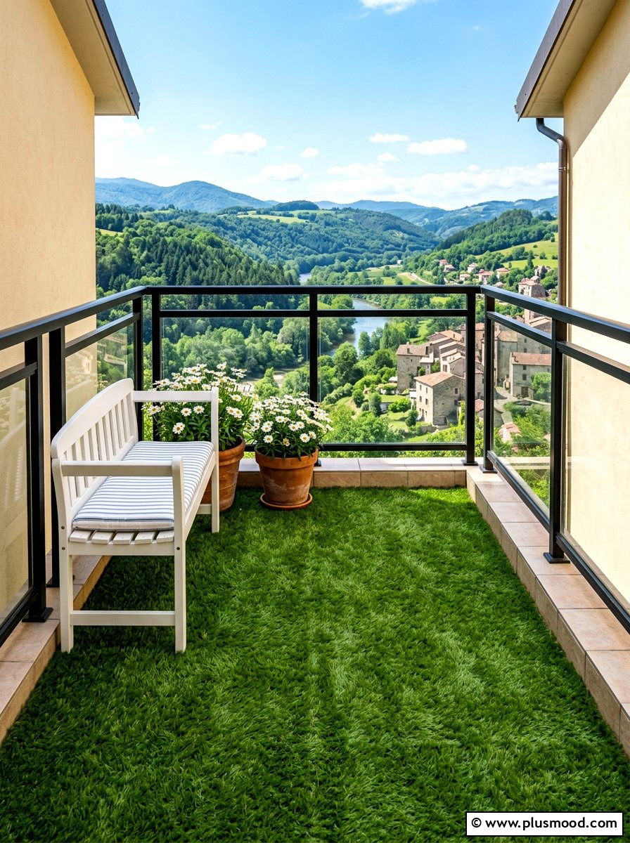 Artificial turf flooring - 25 summer balcony ideas on a budget