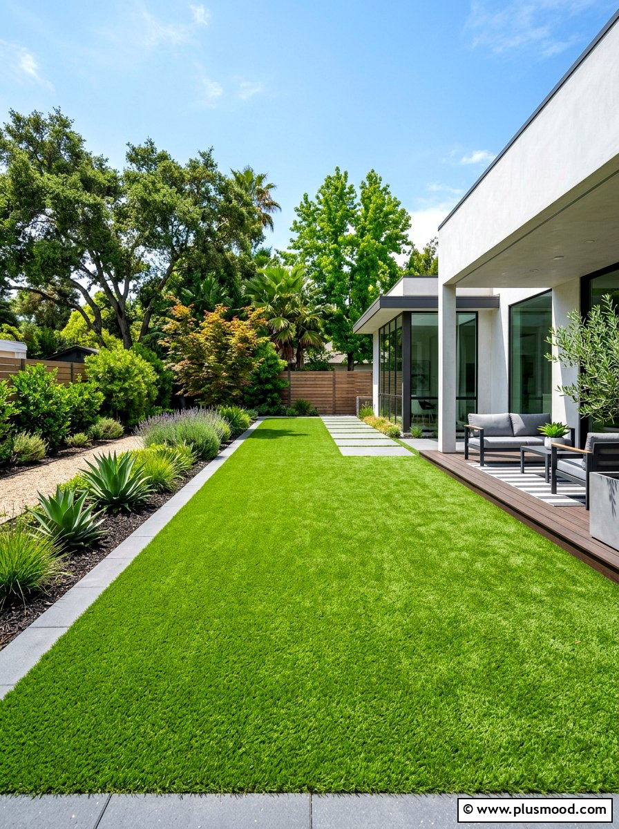 Artificial turf lawn - 25 summer hot weather landscaping ideas