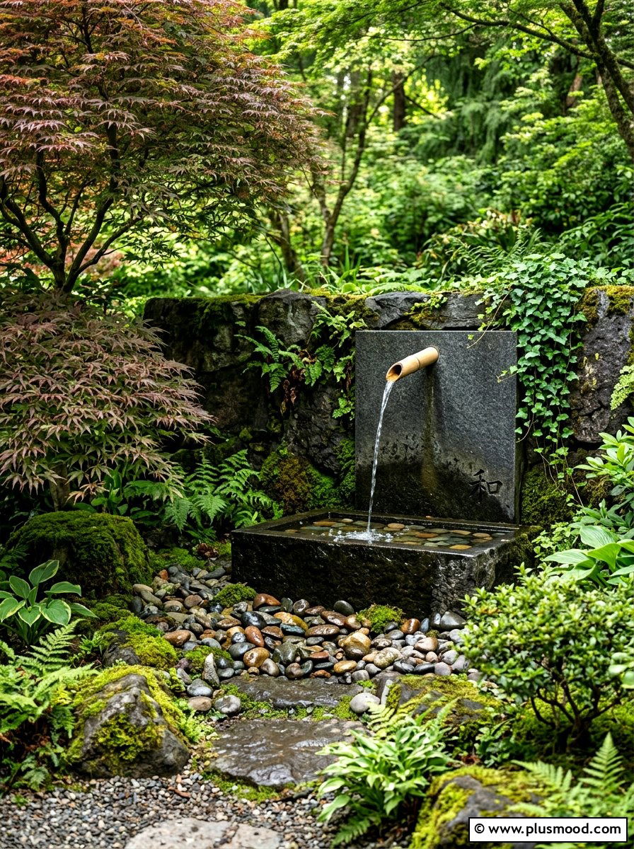 Asian Zen Wall Fountain - 25 small backyard ideas with wall fountain