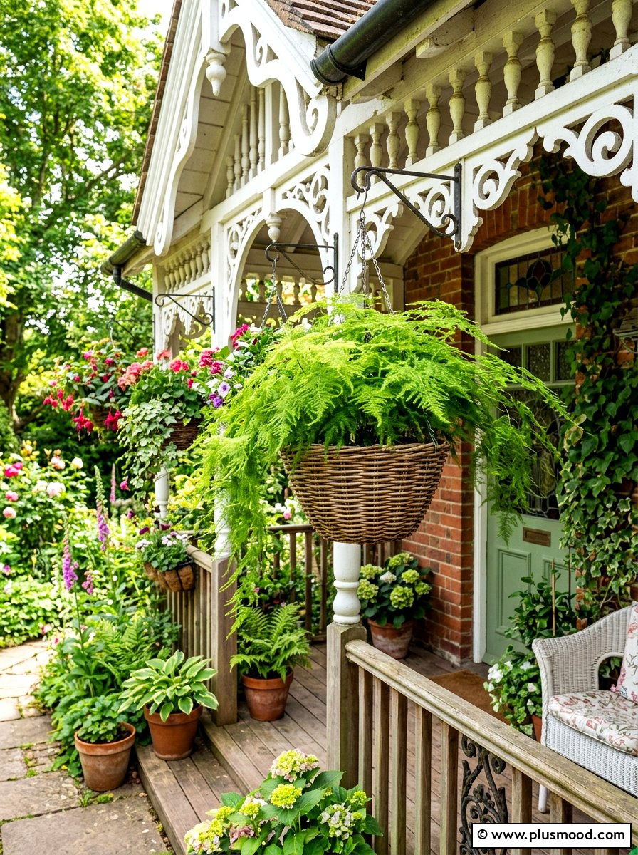 Asparagus fern basket - 25 summer planter ideas for shade