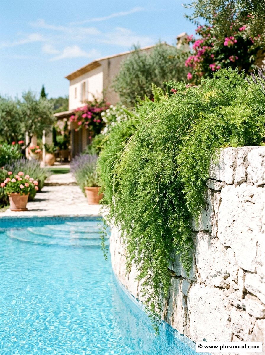 Asparagus fern pool surround - 25 pool landscaping ideas with ferns