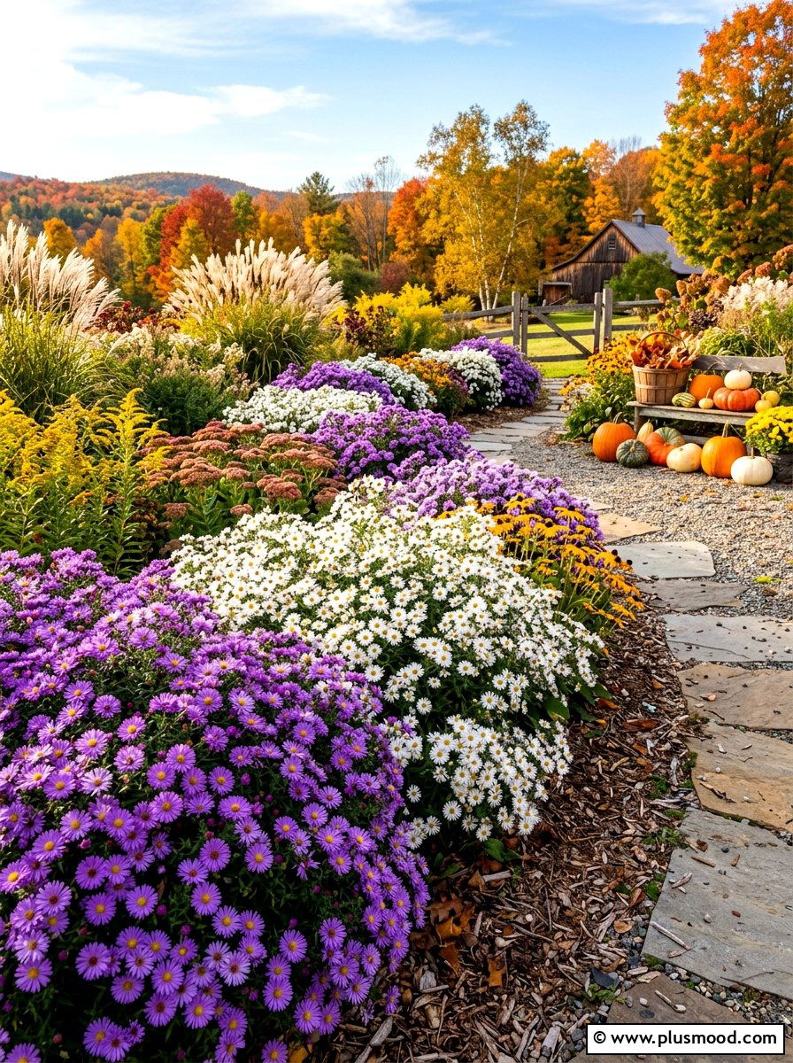 Aster Fall Garden - 25 summer pollinator garden ideas