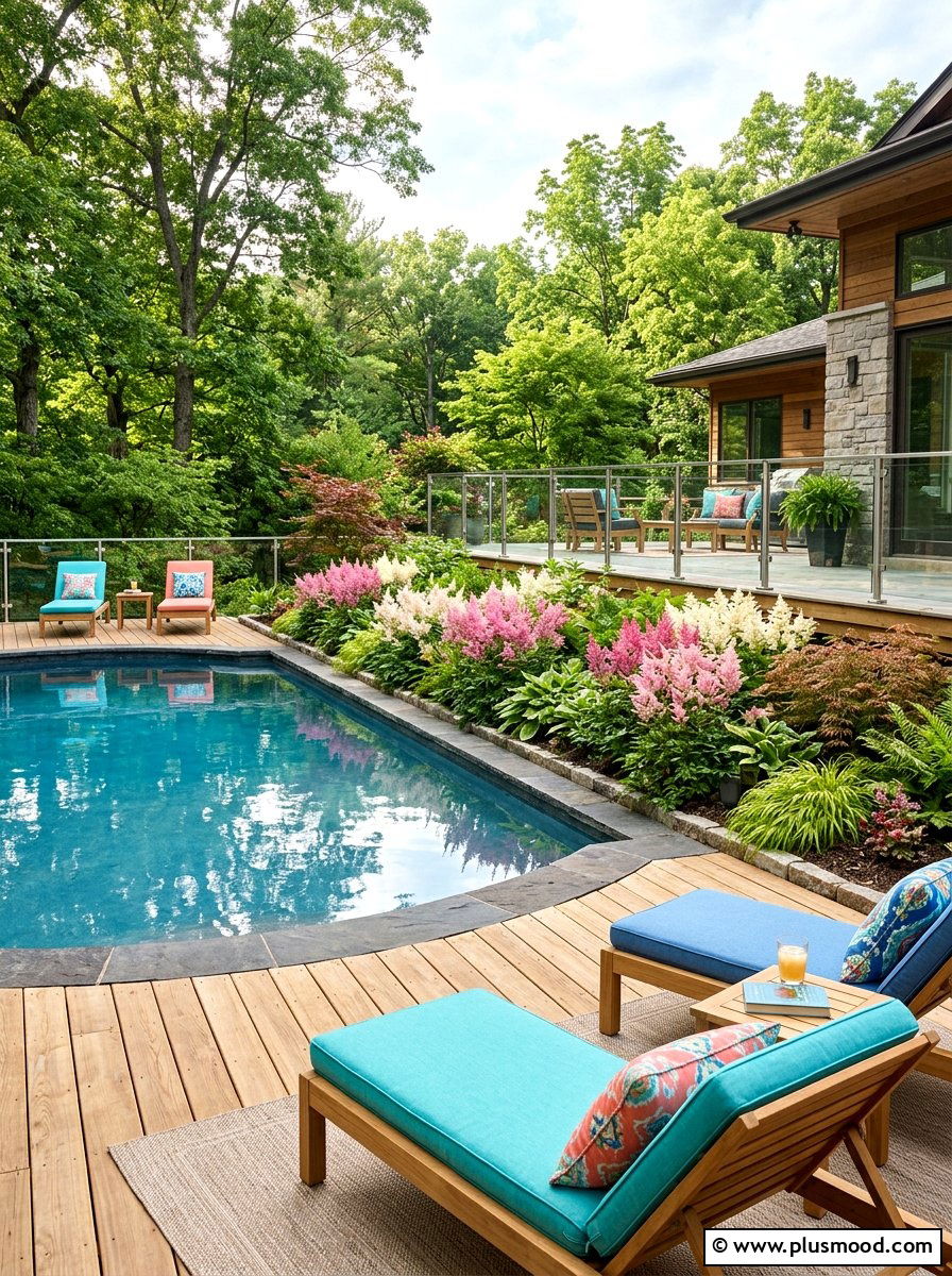 Astilbe Pool Planting - 25 pool landscaping ideas for shade gardens