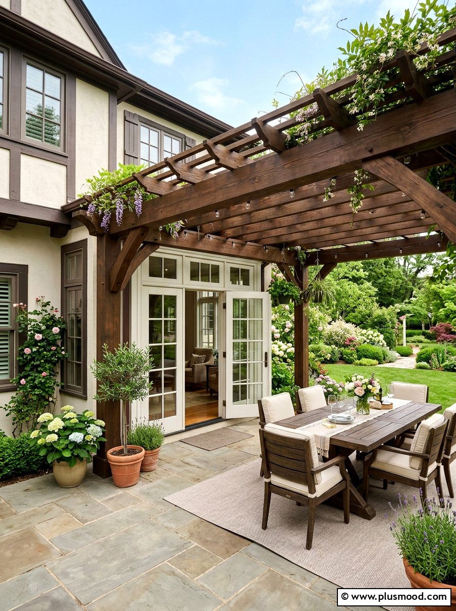 Attached House Pergola - 25 summer backyard pergola ideas