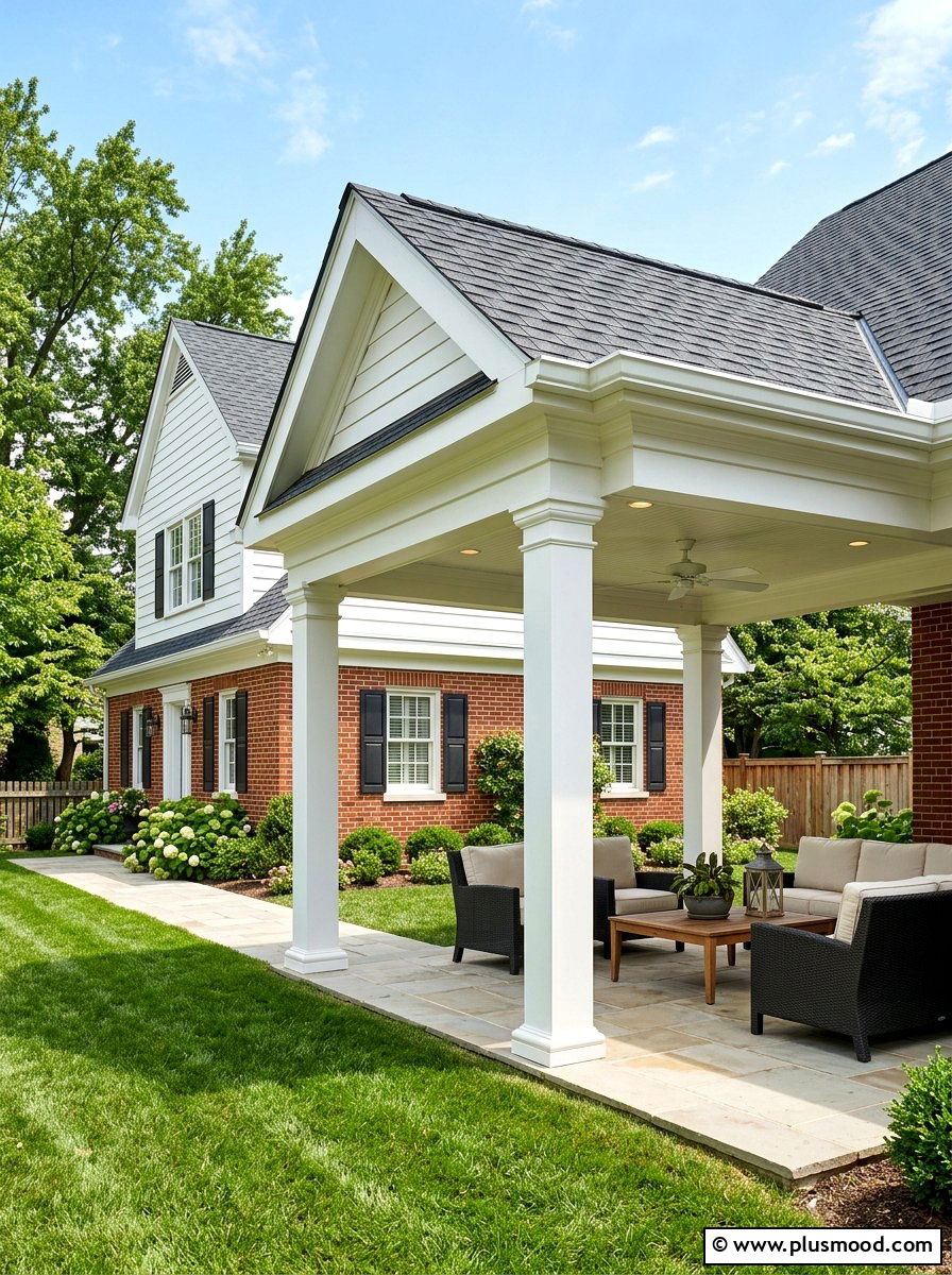 Attached Roof Extension - 25 summer backyard shade ideas