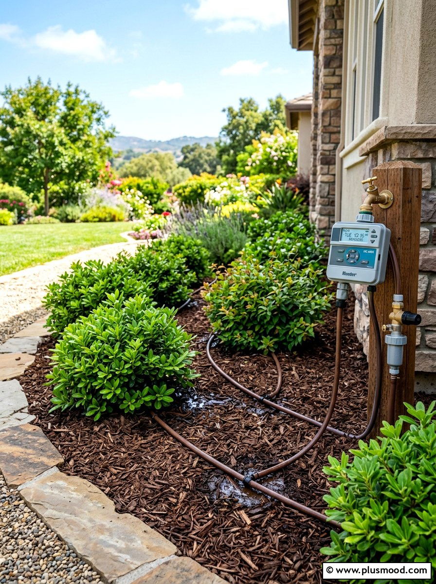 Automatic Irrigation System - 25 small backyard ideas low maintenance