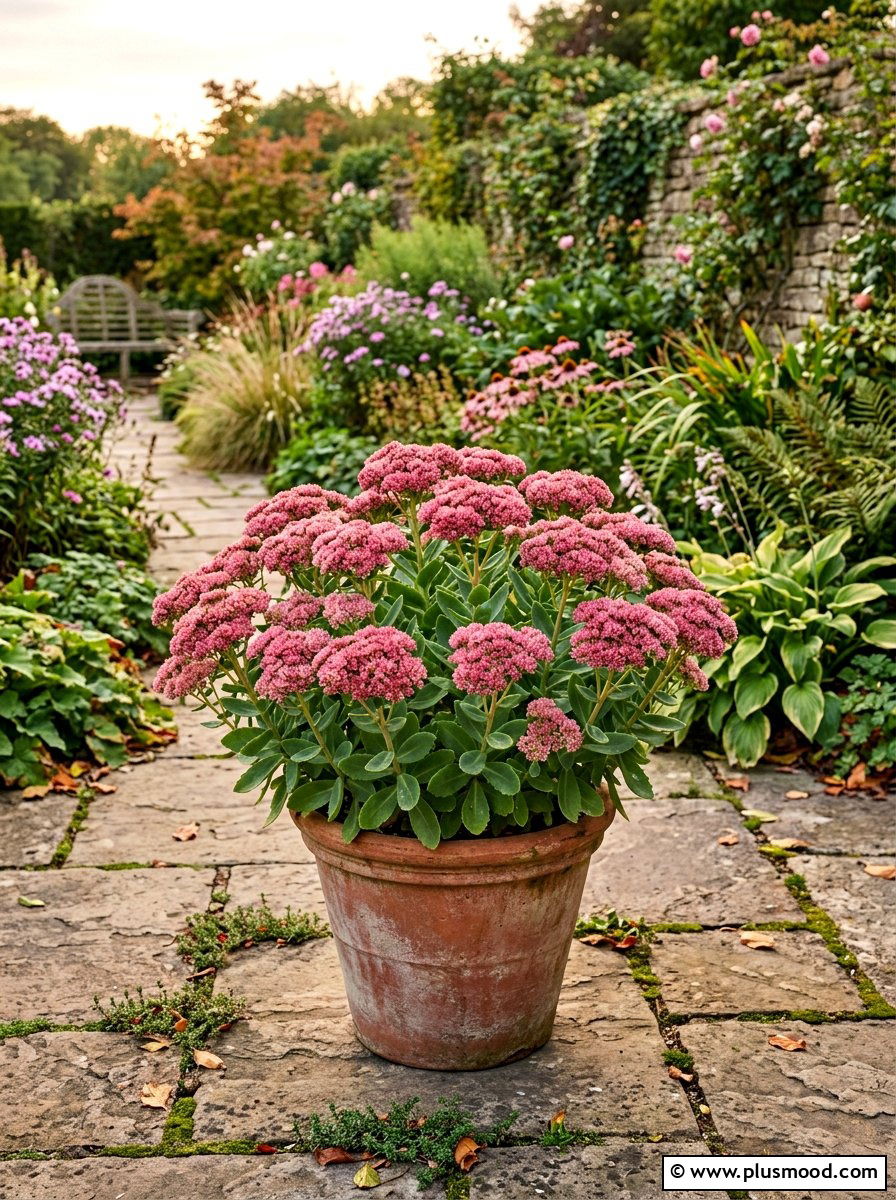 Autumn Joy Sedum Pot - 25 late summer planter ideas