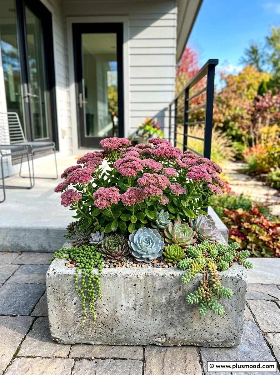Autumn Sedum Container - 25 late summer porch planter ideas