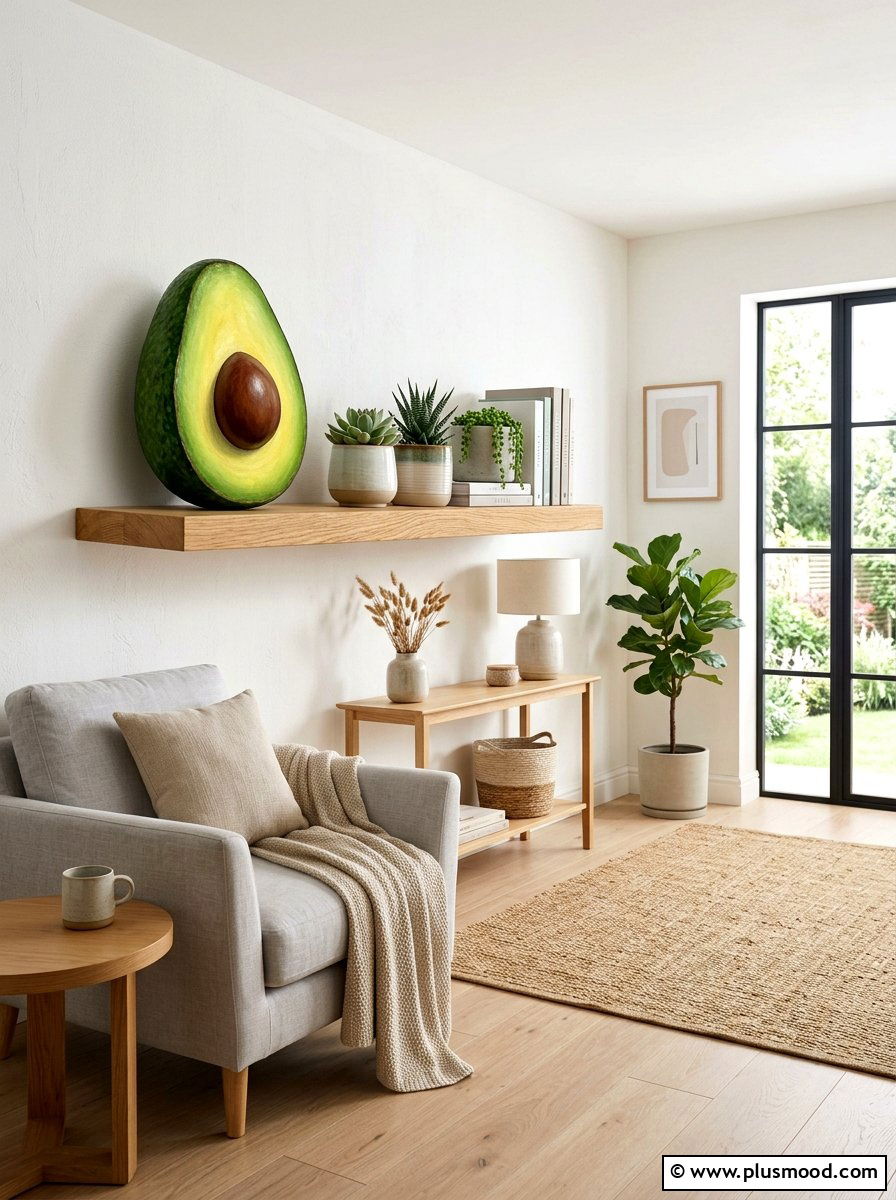 Avocado Half Painted Rock - 25 painted rock ideas with food art