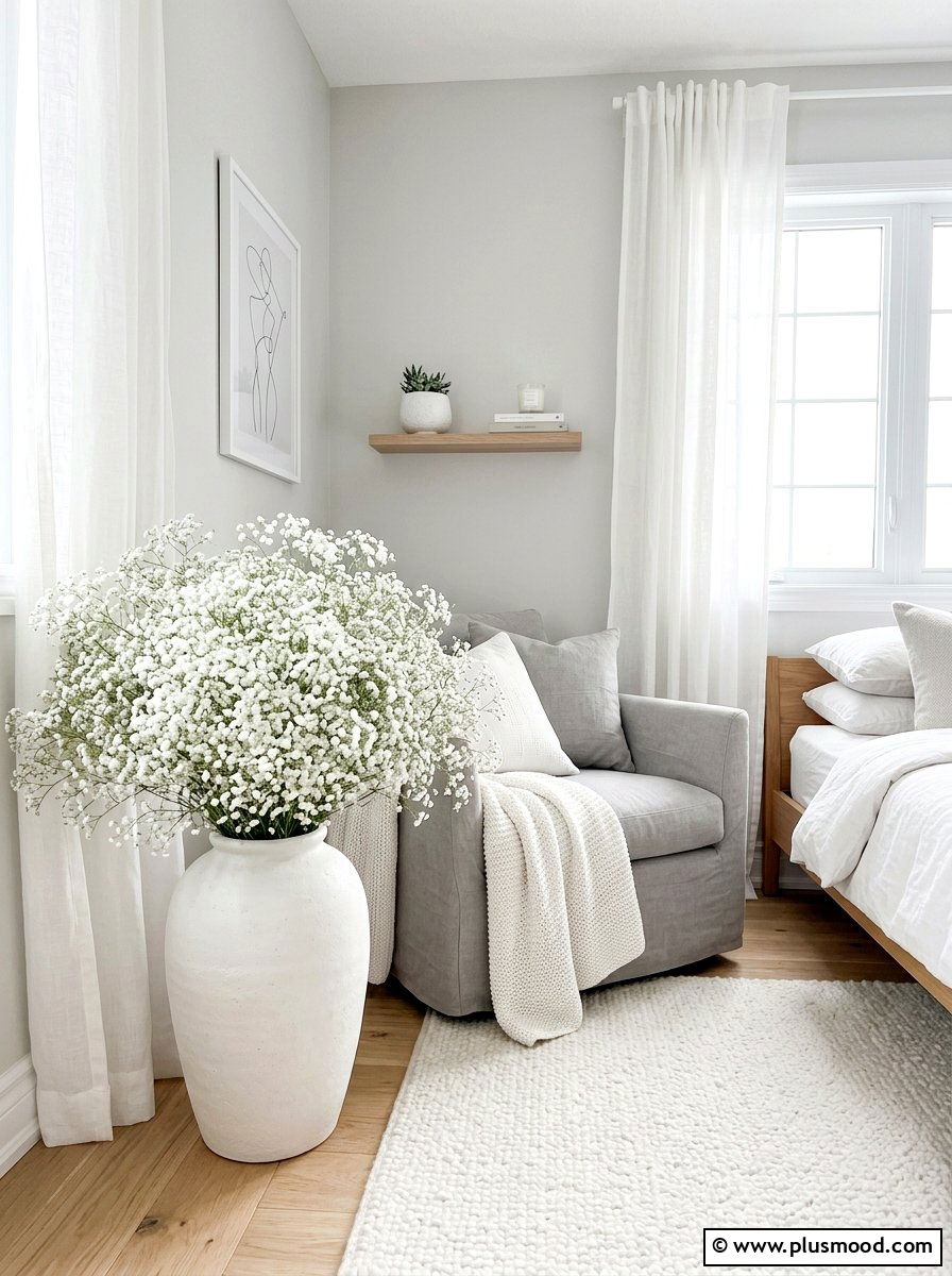 Baby breath bedroom - 25 summer flower decor ideas for bedroom