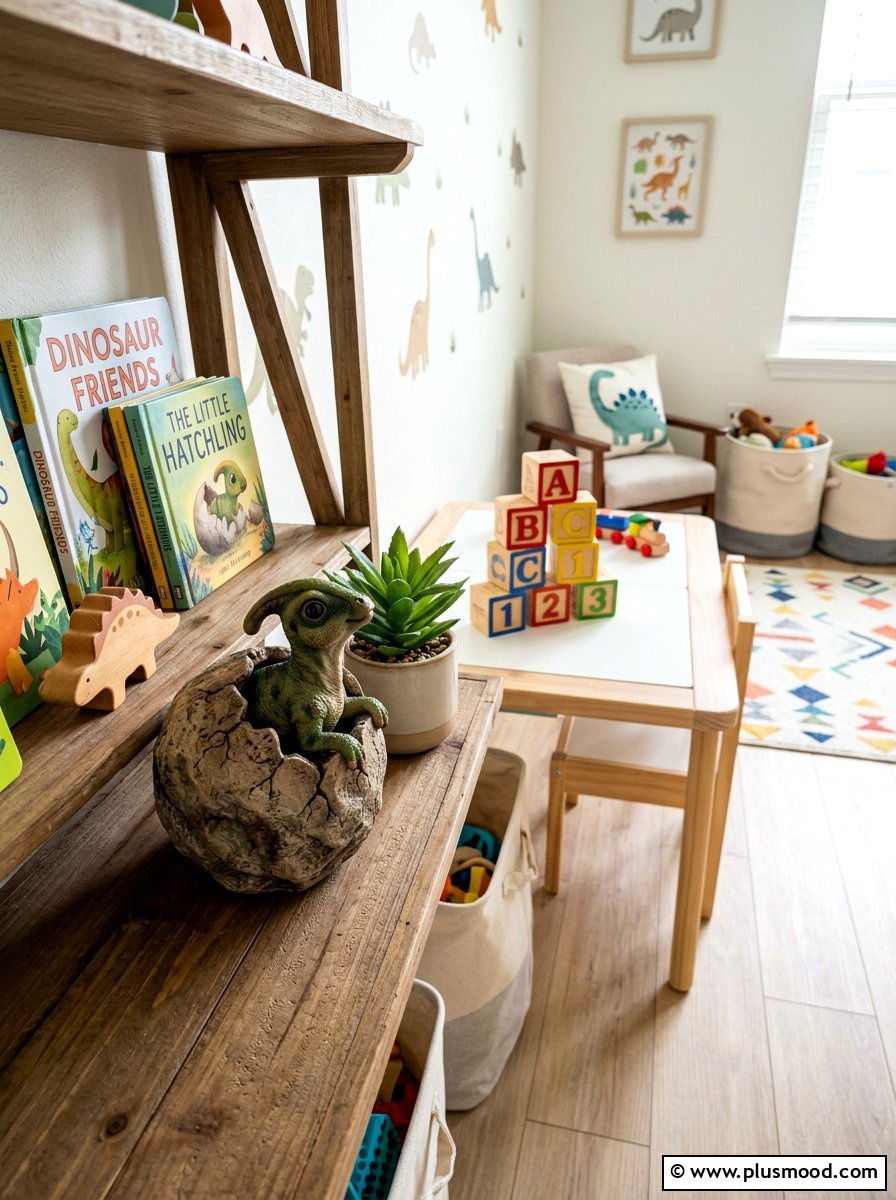 Baby dinosaur hatching from egg - 25 painted rock ideas with dinosaur art