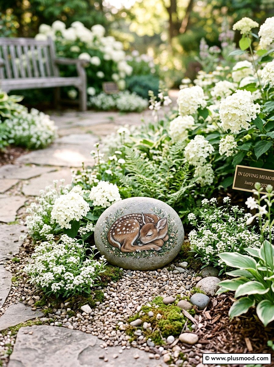 Baby fawn painted stone - 25 painted rock ideas with forest animals