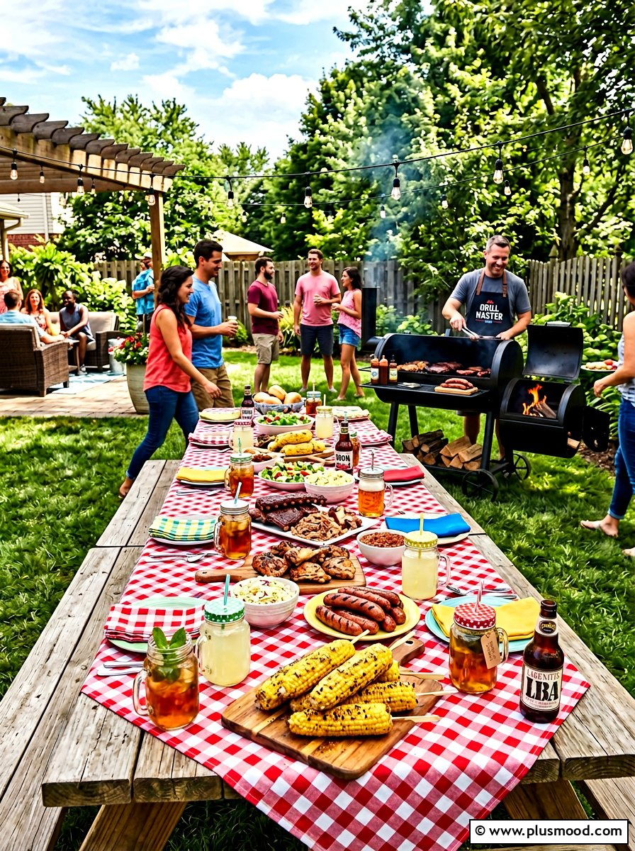 Backyard Barbecue Table - 25 summer outdoor buffet ideas