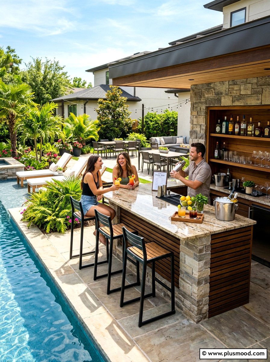 Backyard Beverage Bar - 25 summer backyard modern ideas
