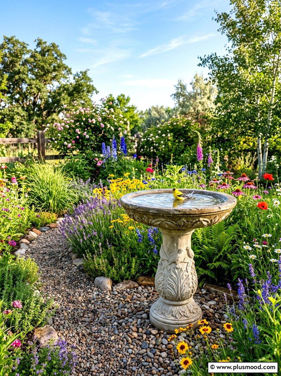 Backyard Bird Bath - 25 cheap summer backyard ideas