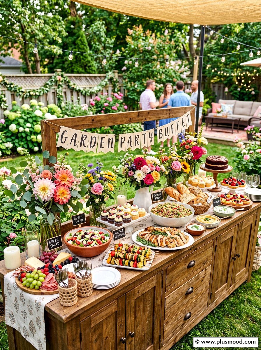 Backyard Buffet Station - 25 late summer outdoor dining ideas