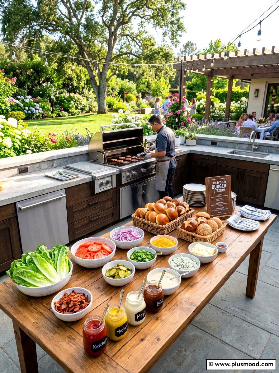 Backyard Burger Bar - 25 summer summer barbecue ideas