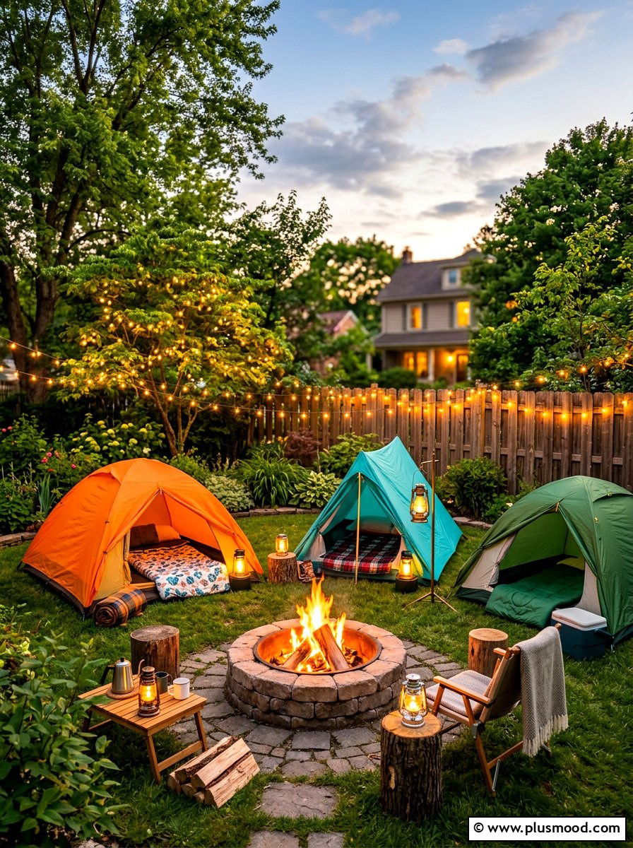 Backyard Camping - 25 summer kid friendly outdoor party ideas