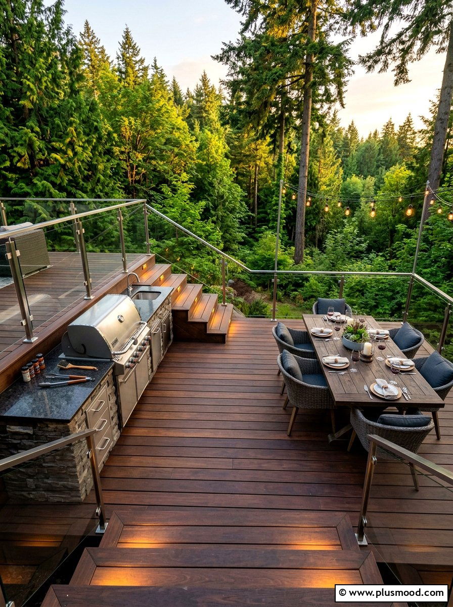 Backyard Deck Grilling Space