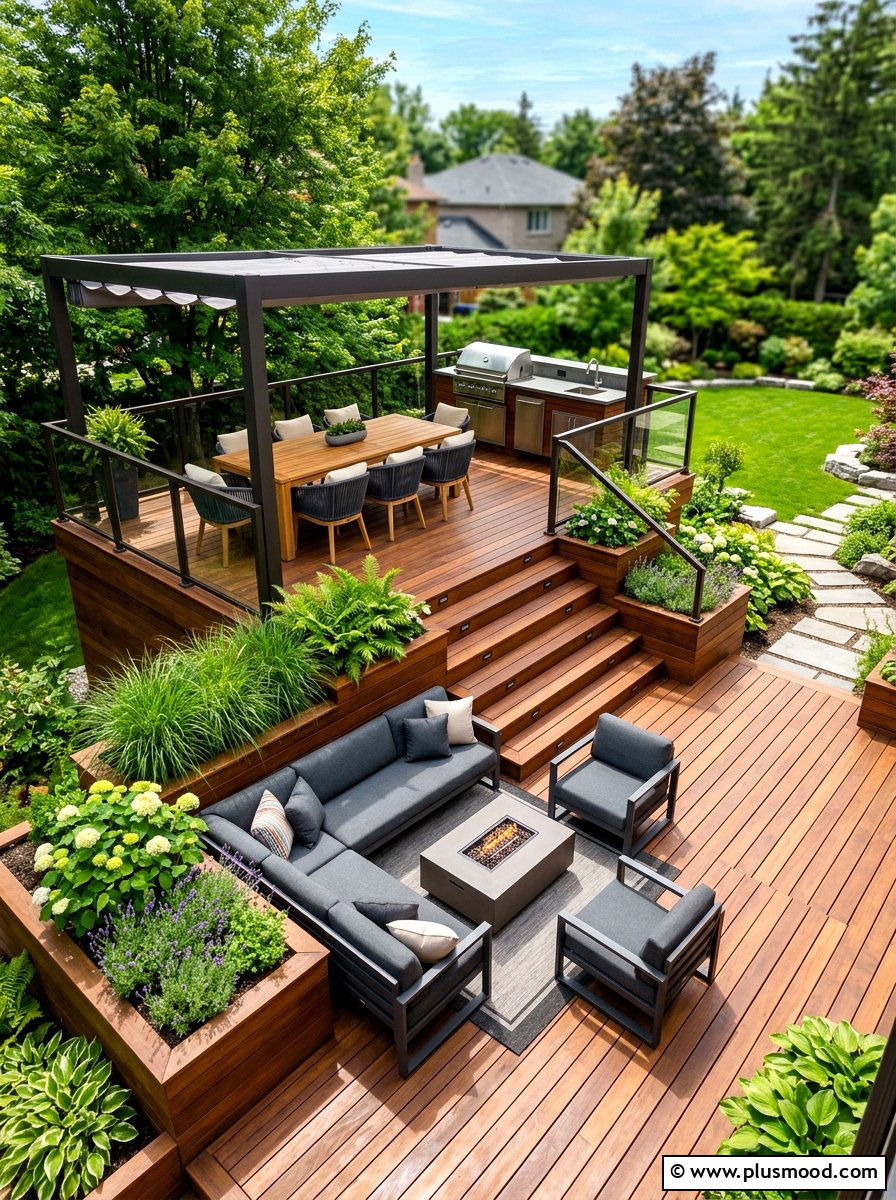 Backyard Deck Layout - 25 summer garden ideas