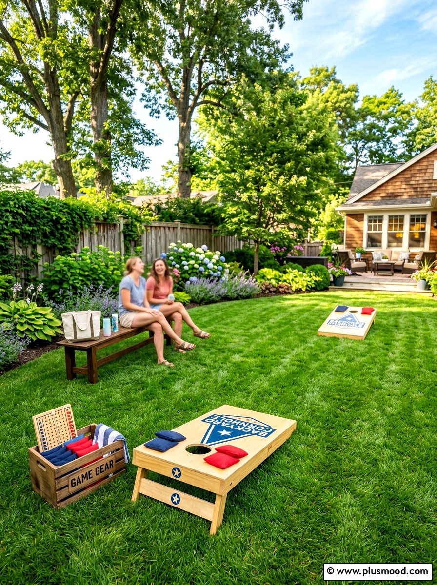 Backyard Game Zone - 25 summer casual backyard entertaining ideas