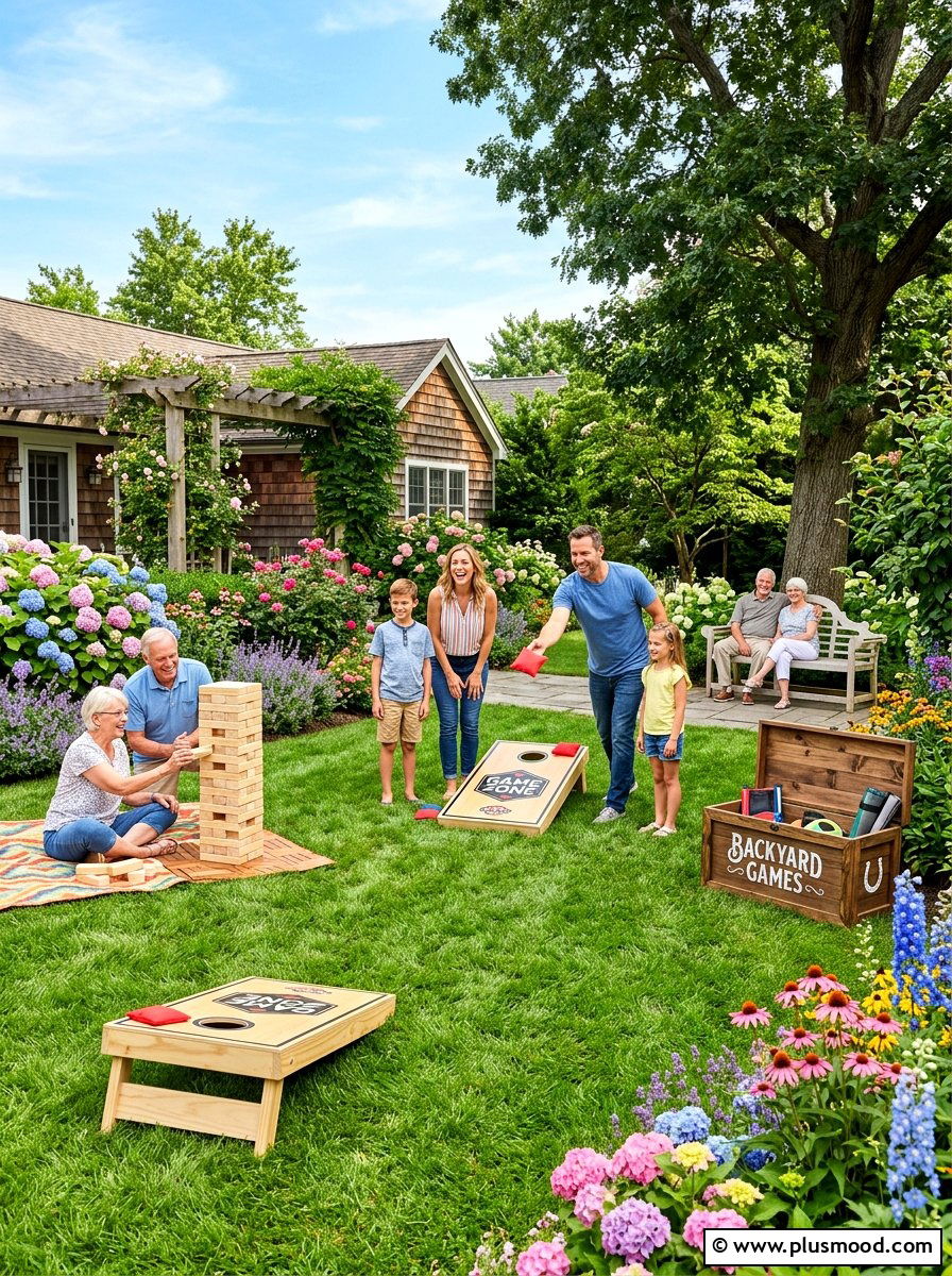 Backyard Game Zone - 25 summer backyard hosting ideas