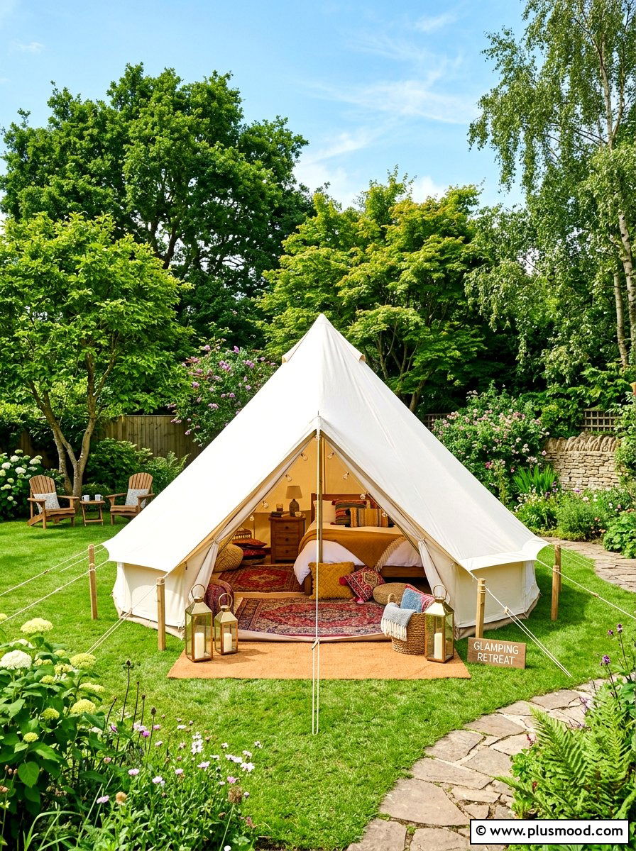 Backyard Glamping Tent - 25 summer backyard party ideas