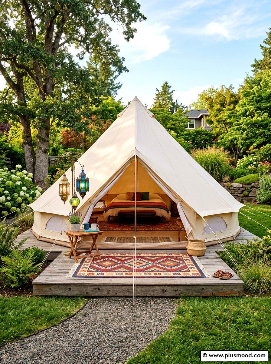Backyard Glamping Tent - 25 summer backyard retreat ideas