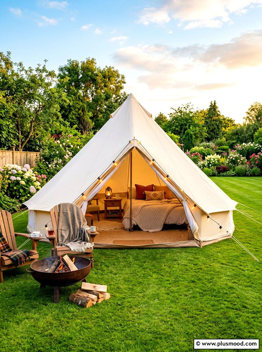 Backyard Glamping Tent - 25 end of summer backyard party ideas