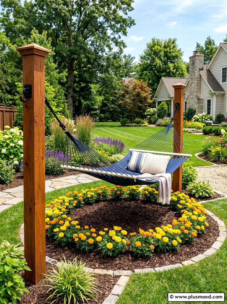 Backyard Hammock Between Two Posts - 25 small backyard ideas with hammock
