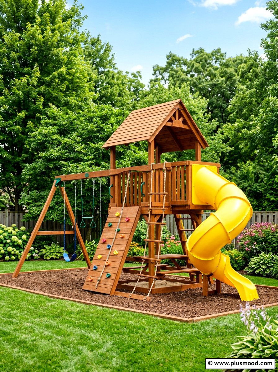 Backyard Kids Playset - 25 popular summer backyard ideas