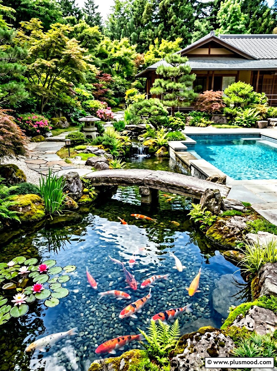 Backyard Koi Pond - 25 pool landscaping ideas for zen style