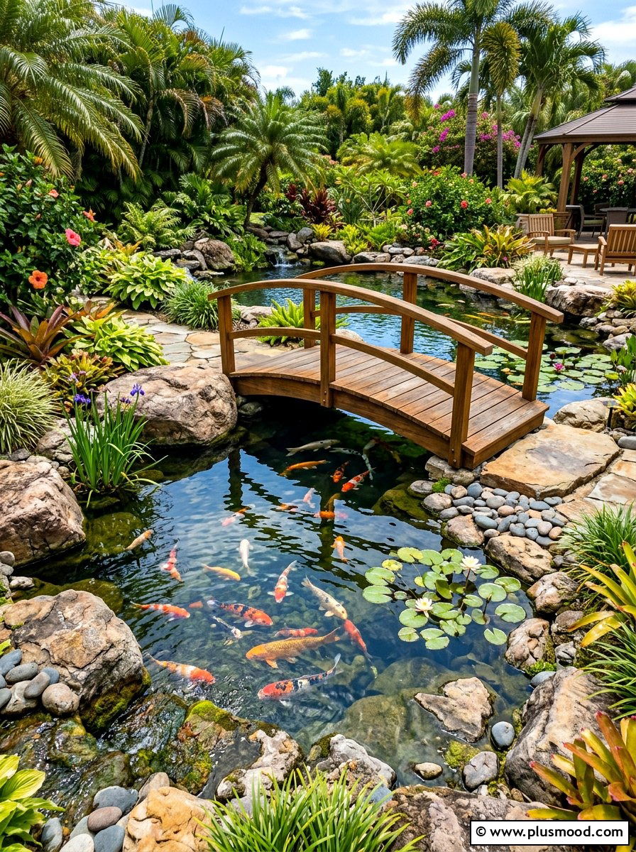 Backyard Koi Pond - 25 summer backyard water feature ideas