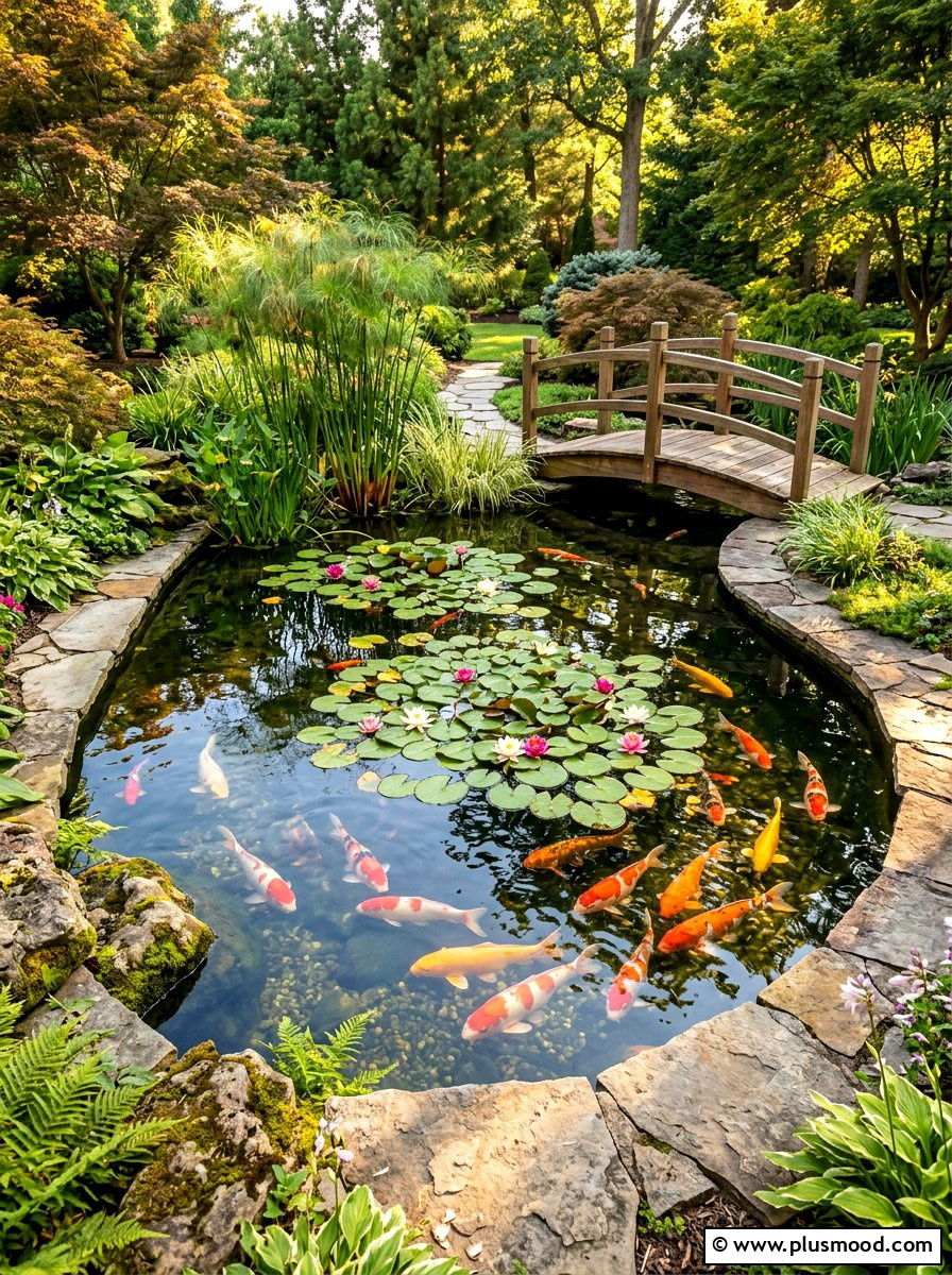 Backyard Koi Pond - 25 summer water feature backyard ideas