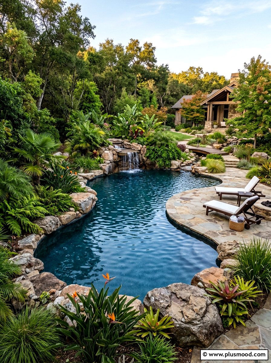 Backyard Lagoon Pool Style - 25 pool landscaping ideas with tropical theme