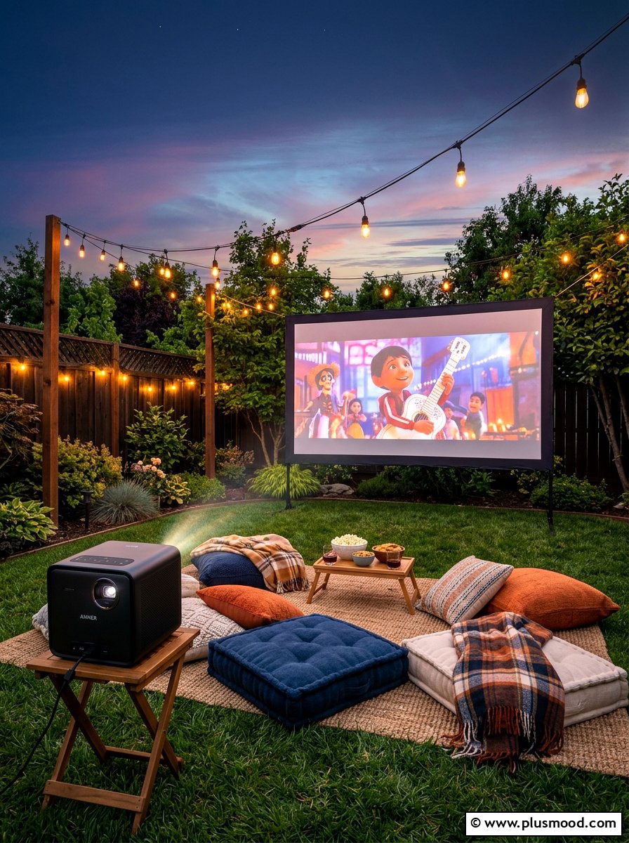 Backyard Movie Projector - 25 summer backyard decor ideas