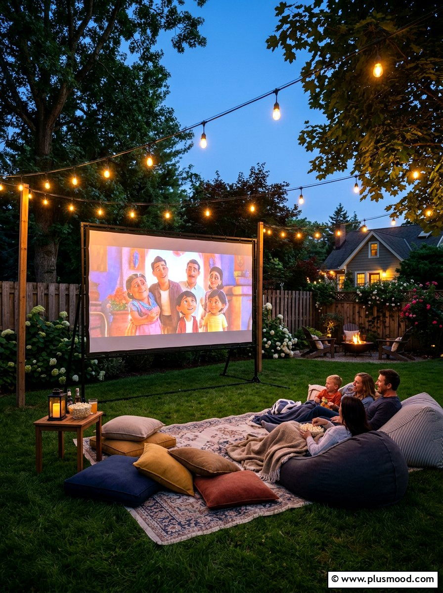 Backyard Movie Screen - 25 small backyard ideas for relaxing