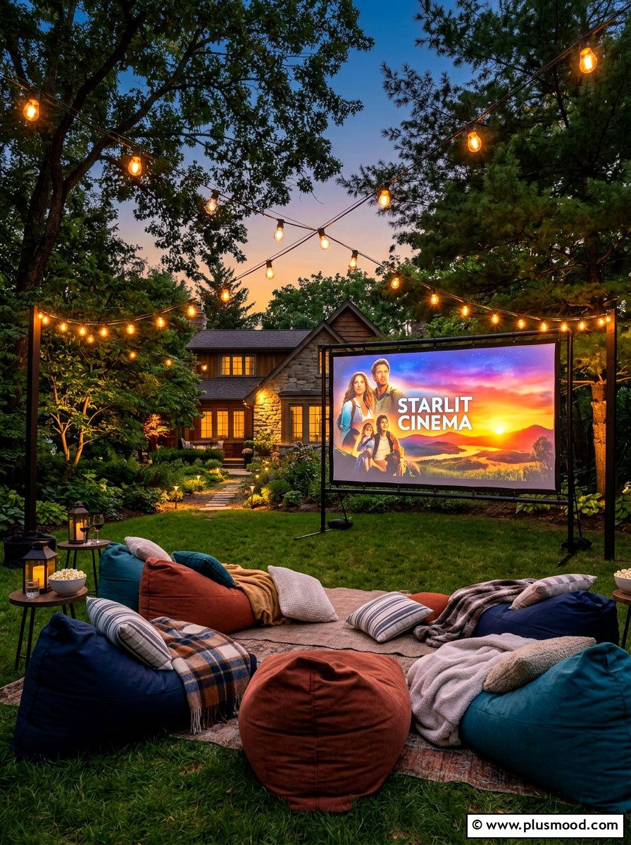 Backyard Movie Screen - 25 summer cookout setup ideas